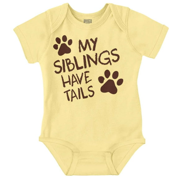 Siblings Have Tails Adorable Pet Owner Romper Boys or Girls Infant Baby Brisco Brands 12M