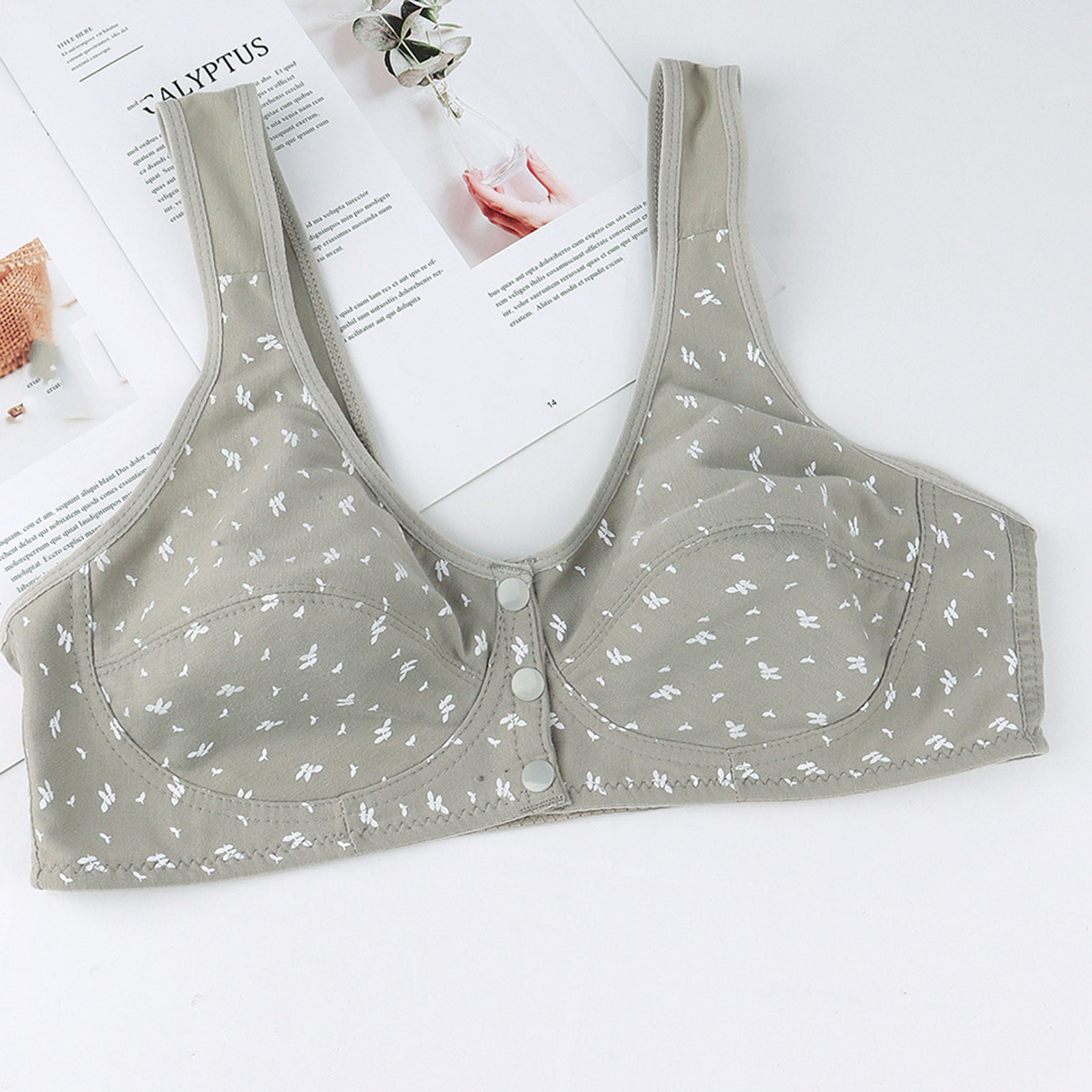 Pack of 2 Bras with Daisy Prints, for Girls - marl grey, Girls