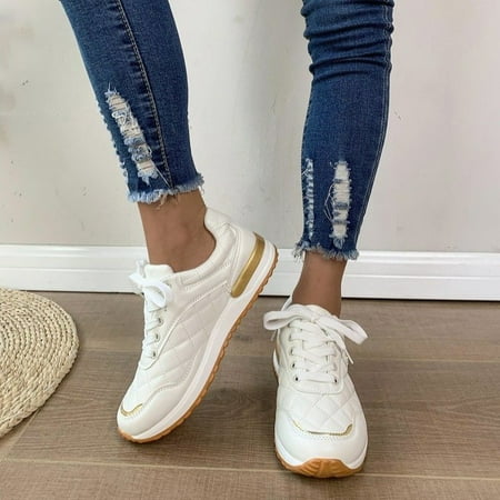 

2024 Spring New European and American Large Size Platform Thick Bottom Solid Color Lace-up European and American Casual Single Shoes