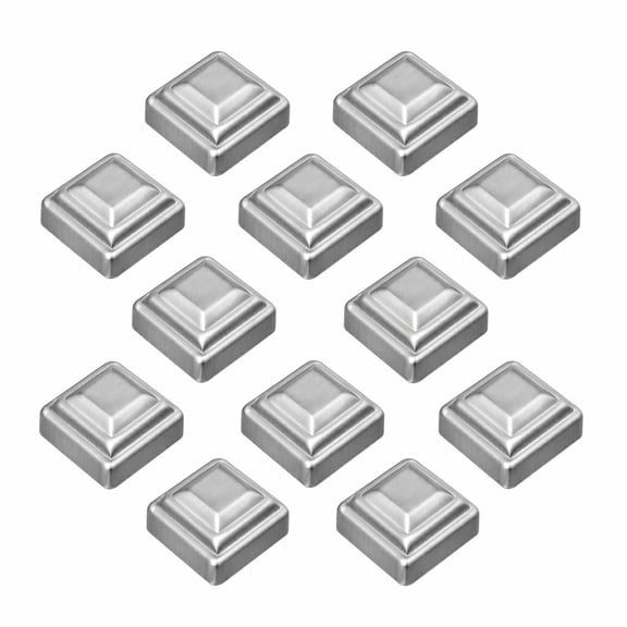 BlinkLLX 12 Pack 2 Inch Silver Weatherproof Pressed Steel Post Caps