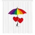 thumbnail image 3 of Ambesonne Rainbow Shower Curtain, Hearts Umbrella Love, 69"Wx70"L, Multicolor, 3 of 3