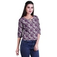 thumbnail image 2 of Moomaya Printed Keyhole Neck Ring Top Casual 3/4th Sleeve Tees Tank Tunic Top, 2 of 5