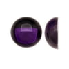 Vintage Lucite Plastic Round Domed Cabochon - Amethyst / Foiled 15mm (10)