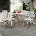 thumbnail image 2 of Gymax 3 Piece French Bistro Table Chair Set Outdoor Wicker Round Table & 2 Dining Chairs, 2 of 10