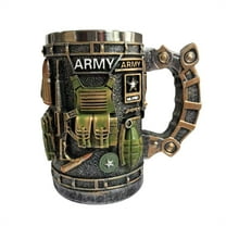 Creative Handmade 3D Mug, Personalized Army Themed Mug, Metal Texture Mechanical Printed Pattern For Heroes Memorialize Gift
