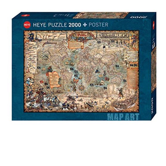 Heye 29847?Pirate with Map of the World Standard 2,000?Pieces, Art Poster