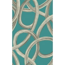 ohpopsi Calix Turquoise Twisted Geo Wallpaper, 19.7-in by 33-ft, 54.18 sq. ft.