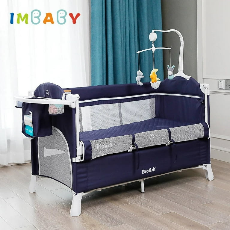 IMBABY Newborn Baby Bed Multifunctional Baby Cribs Foldable Baby Cot With Diaper Table Crib Cradle Double Decker Cribs for Baby Walmart