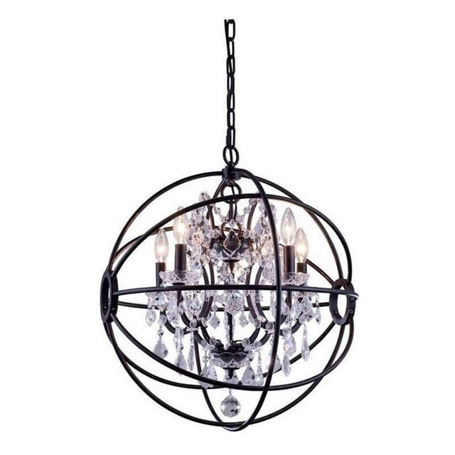 Elegant Lighting Geneva 20" 5 Light Royal Crystal Pendant Lamp