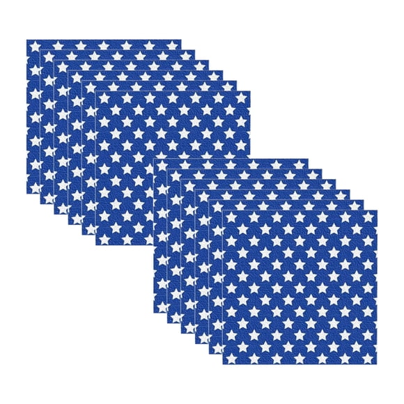SLYNSHome 12 Pcs Serviettes Drapeau Américain 4th of July Patriotiques Rouges Blanches et Bleues Serviettes en Papier Jetables pour Cocktail pour la Fête de l'Indépendance
