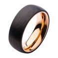 thumbnail image 1 of Inox Solid Carved Carbon Graphite Band on IP Rose Gold Stainless Steel Ring. Available Sizes: 9 - 12, 1 of 1