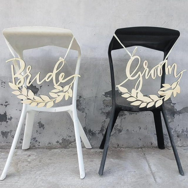 Decoración de Que cuelga de 2 Pedazos Perfecl Novio de la novia signo de la silla