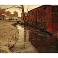 thumbnail image 2 of Jonas Lie 14x12 Gold Ornate Wood Frame and Double Matted Museum Art Print Titled - Mill-Race (circa 1903), 2 of 4