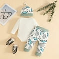 thumbnail image 2 of Emy Dola Newborn Baby Boy Clothes Animal Print Long Sleeve Romer + Pants + Hat 3 PCS Infant Outfits Set 0-28 Months-Bees, 2 of 9