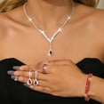 thumbnail image 3 of AEXTO Red Rhinestone Teardrop Jewelry Set Glam Accessories for Women, Perfect for Weddings, Parties & Special Occasions, 3 of 14