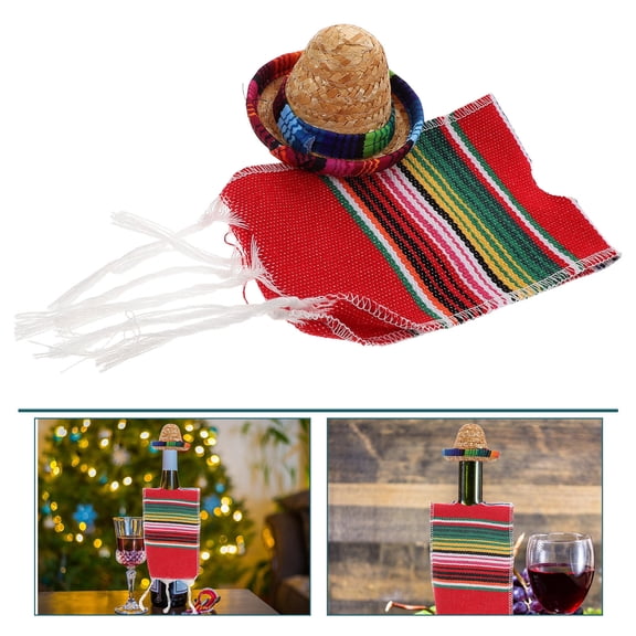 Hemobllo Beer Bottle Ponchos Party Decorations Set, Multi-Color Polyester, 1 Set for Celebration