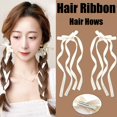 thumbnail image 4 of 4 piezas de cinta para el cabello, pinzas para el cabello para mujeres, lazo para el cabello, lazo con borla y cola larga, pinzas para el cabello para niña, accesorios sólidos, pasadores, lazo con gar, 4 of 4
