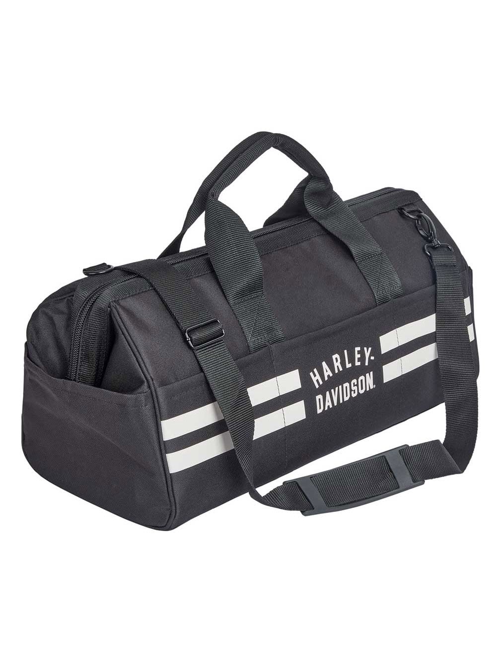 Harley-Davidson Multi-Purpose Striped Accessory & Tool Bag - Black/Off-White, Harley Davidson