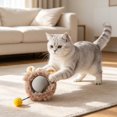 thumbnail image 6 of Grey Interactive Cat Toy Ball with Plush Cover - USB Rechargeable Automatic Pet Toy, 3 Speed Modes, Motion Activated, Can Be Used with Cat Play Mat with Holes, Includes Ball & Cable, 6 of 7
