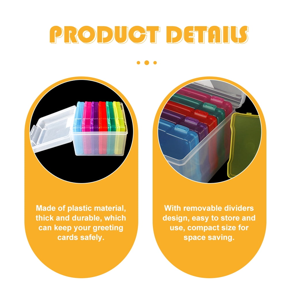 PBPBOX 1Set Photo Storage Case Plastic Organizer with Dividers for Greeting Cards and Scrapbook