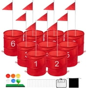 Golf Bucket Yard Game, Backyard Golf Game for Adults Family Kids, Portable 9-Hole Golf Course for Outdoor, Lawn, Park, Beach, Yard, Field Day, Family Reunion, Party Games