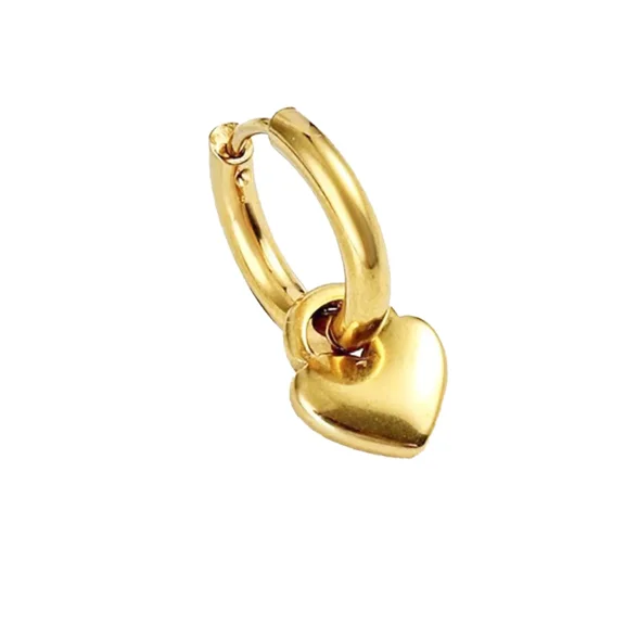 PAMTIER Detachable Heart Huggie Earrings for Women Hoop Earring Stainless Steel 2-in-1 Unique Minimalist Jewelry Gold