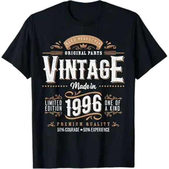 Vintage 1996 Label 30th Birthday Gift Men Women 30 Year Old T-Shirt