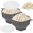 thumbnail image 1 of 2 Pcs Microwave Popcorn Popper Collapsible Silicone Popcorn Maker Bowl  Red, 1 of 9