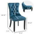 thumbnail image 4 of Elegant Button Tufted Dining Chairs, High-end Velvet Upholstered Dining Chairs with Nailhead Back and Ring Pull Trim, Solid Wood Dining Chairs for Kitchen Bedroom Dining Room (Teal,Set of 6), 4 of 9