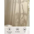 thumbnail image 6 of Sheer Curtains 108 inches Long, Brown Beige Gradient Watercolor Farm Minimalism Light Filtering Sheer Window Curtains Rod Pocket Voile Drapes for Bedroom Living Room, 52"W x 108"L 2 Panels, 6 of 7