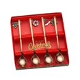 thumbnail image 1 of 4 Piezas Cucharas de Comedor Temáticas de Navidad Vajilla con Colgantes de Navidad Caja de Regalo Cucharillas para Fiesta de Inauguración de Navidad rosa Baoblaze cuchara de cena, 1 of 8