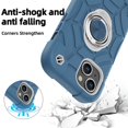 thumbnail image 3 of Dteck for iPhone 14 Case with Screen Protector (2 Packs), Military Grade Drop Protection Shockproof Protective Phone Case with Rotating Ring Stand for iPhone 14,Blue+White, 3 of 6