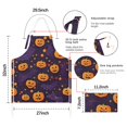thumbnail image 7 of Halloween Pumpkins and Bat Webs Apron-Garden Aprons for Women with Pockets-Cotton Linen Waterproof Kitchen Cooking Gardening Aprons Adjustable for Kitchen,Cooking,BBQ and Salon 32"x27", 7 of 7