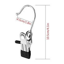 Stainless Steel Clothes Clip with Hook Heavy Duty Pants Hanger Space-Saving Closet Organizer, Windproof Non-Slip Rubber Coated Clip for Towel Hat Sock Jeans Skirt Travel Camping Laundry Storage
