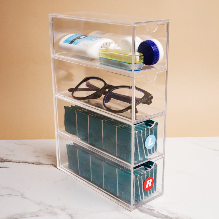 dsiposable contact lens dispenser DailyLens organizer and keeps your lenses accessible Whether you use it as a glasses and contact case combo or a small clear plastic box for other essentials Contact Lens Organizer, Clear Drawer