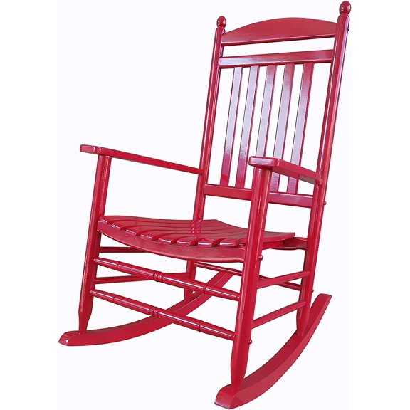 Rocking Rocker-A040RD Red Wood Porch Rocker/Outdoor Rocking Chair -Easy to Assemble-Comfortable Size-Outdoor or Indoor Use