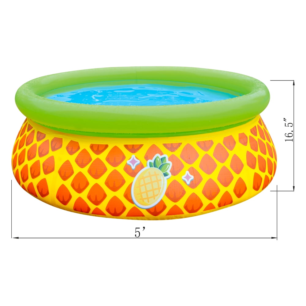 JLeisure Sun Club 17789 5' x 16.5" 3D Pineapple Inflatable Outdoor Kiddie Swimming Pool