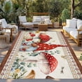 thumbnail image 2 of Red Mushroom Gnomes Outdoor Rug for Patio/Deck/Porch, Non-Slip Large Area Rug 4 x 6 Ft, Vintage Botanical Elegant Pastoral Indoor Outdoor Rugs Washable Area Rugs, Reversible Camping Rug Carpet Runner, 2 of 8