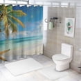 thumbnail image 7 of Orinice Palm Tree Starfish Beach Bathroom Decor Set with Hooks, Colorful Luxurious Polyester Fabric Shower Curtain, Waterproof and Easy to Install, 100% Polyester Fabric 69x72, 7 of 7