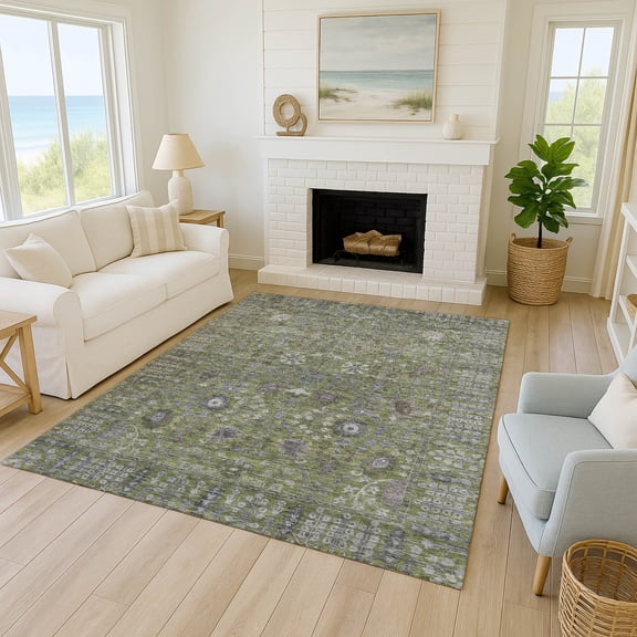 Addison Rugs Chantille Indoor/Outdoor Traditional Global Aloe Machine Washable Rectangle Rug, 10' x 14'