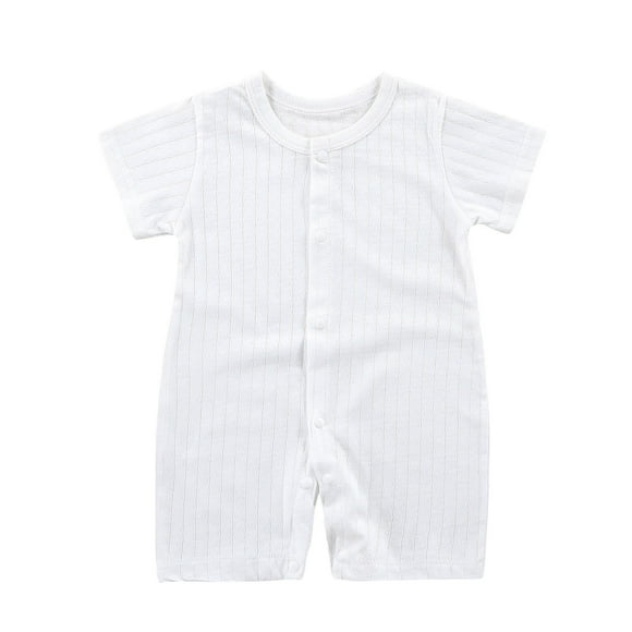 Virmaxy Toddler Boys Girls Cute Striped Graphic Pajamas Overalls Baby Spring New Onesie Newborn Crawling Clothes Sleeveless Thin Ha Clothes Bag Fart Clothes White-A