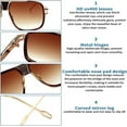 thumbnail image 4 of Oversize Classic Brown Men Shades Goggle Retro Aviator Gold Alloy Frame Sunglasses, 4 of 6