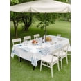 thumbnail image 4 of Outdoor Tablecloth with Umbrella Hole for Patio/Picnic/Party/Camping, Ocean Blue Coral Waterproof Table Cloth Rectangle Table Cover Washable, Summer Coastal Starfish Conch Nautical (60"x 84"), 4 of 8
