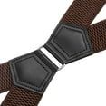 thumbnail image 4 of Buyless Fashion Heavy Duty Suspenders for Men - 48" Adjustable Straps 1 1/2" - X Back with Strong Clips - 5144-Brown, 4 of 8