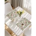 thumbnail image 5 of White Pink Flower Placemats Set of 6, Shabby Chic Spring Vintage Leaf Green Placemats for Dining Table, Place Mats for Kitchen Tabletop, Waterproof Wipeable Dining Table Mats Set, 5 of 9
