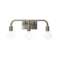 thumbnail image 4 of Robert Stevenson Lighting Benson - Exposed Bulb Metal 3-Light Vanity Light, Brushed Nickel, 4 of 5