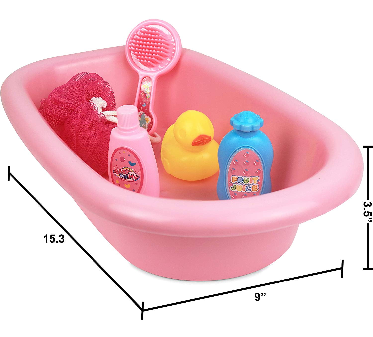 N' 6 Piece Baby Bathtub Doll Pretend Play Set with Accessories. - Walmart.com