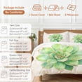 thumbnail image 6 of Green Succulent Bedding Duvet Cover Set King Size 4 Pieces Green Leaves Plants Abstract Art Bedding Set with Zipper Closure, 1 Comforter Cover 92x106 Inches 1 Flat Sheet & 2 Pillow Cases, 6 of 7