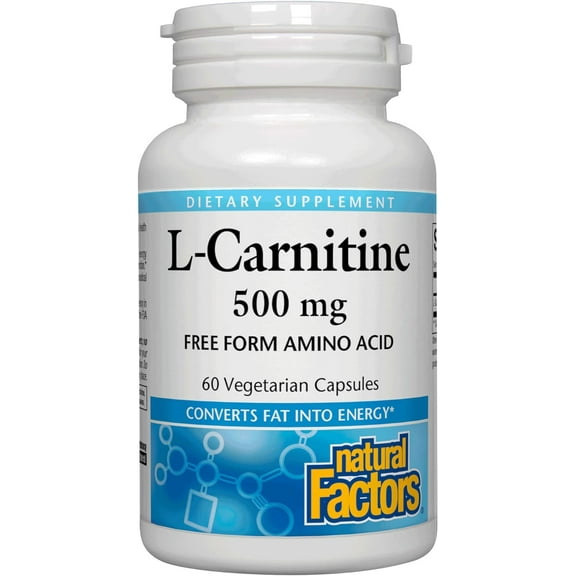 Natural Factors L-Carnitine 500 mg, Energy Support, 60 Capsules