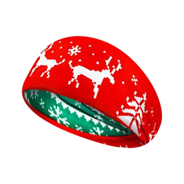 Xihbxyly Diademas Navideñas con Diseño Floral Bohemio, Bandas Elásticas Antideslizantes, con Motivos de Árbol de Navidad, Muñeco de Nieve y Ciervo, Ideales para Entrenamiento, Vida Cotidiana y Fiesta